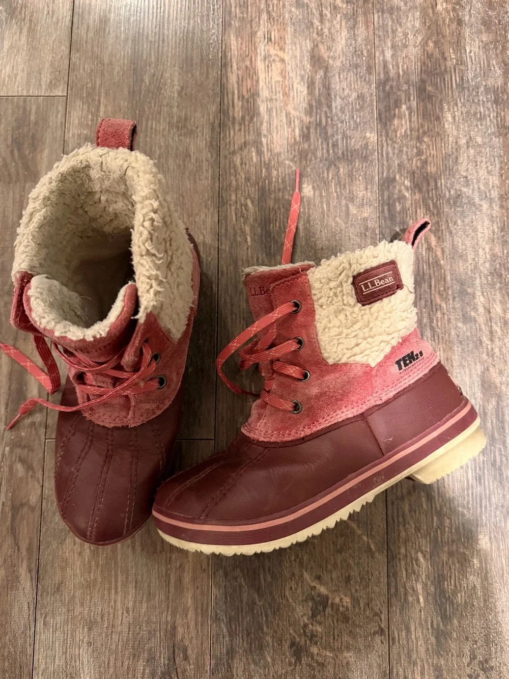 L.L. Bean Kids Maroon Red Winter Rain & Snow Boots